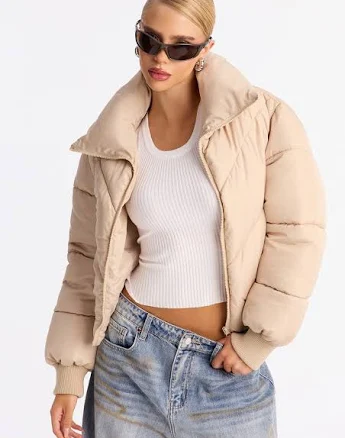 Fashion Nova Women's Cold Front Nylon Puffer Jacket