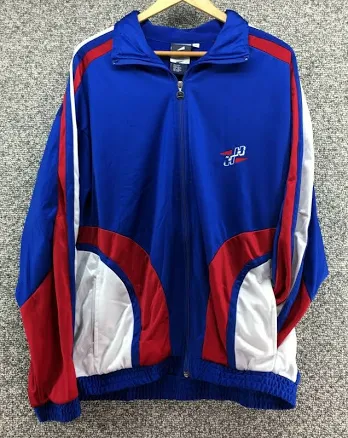 Herod Retro Track Suit Jacket Sz Xl Mens Blue White Red Full Zip
