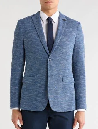 John Varvatos Men's Heathered Knit Two Button Sport Coat