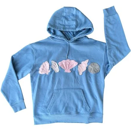 Beachy Sea Shells Upcycled Sweatshirts Women's