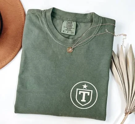 Comfort Colors Custom Embroidered Logo Shirt, Personalized Embroidered Small Business Logo T-Shirt, Personalized School Team Logo Outfit