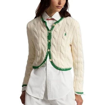 Polo Ralph Lauren Women's Cable-Knit Cropped Cardigan