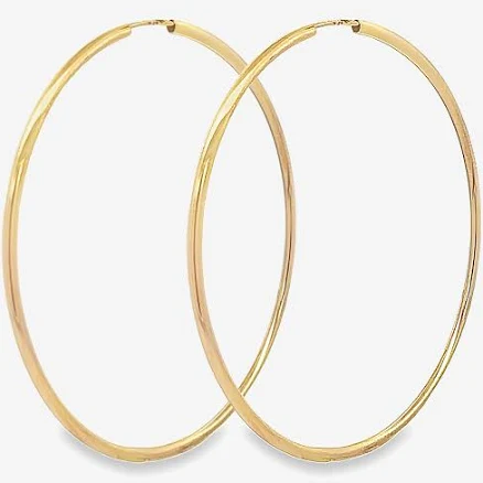 1.5mm Round Gold Endless Hoop Earrings