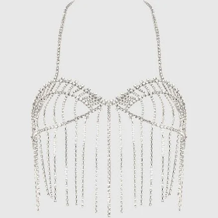 Frederick's of Hollywood Ziggy Rhinestone Cropped Cami Top