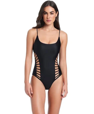 Red Carter Women's Cross Side Cut Out One-Piece Swimsuit