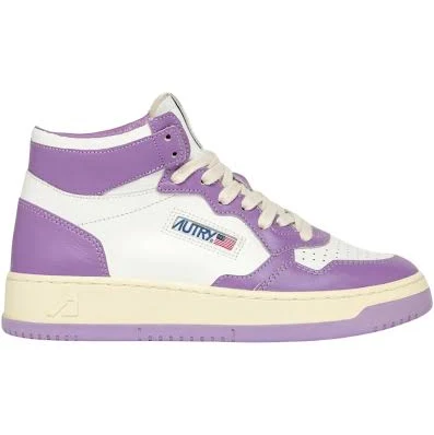 Autry - Women's Medalist Mid Sneakers 36 / White & Lavender