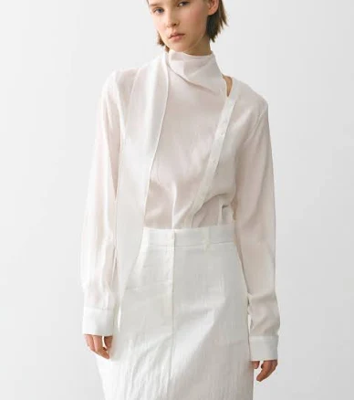 Draped Scarf Blouse