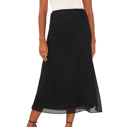 MSK Women's A-Line Chiffon Midi Skirt