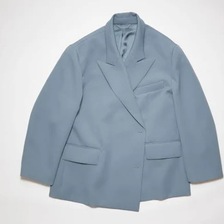 double-breasted suit jacket - dusty blue