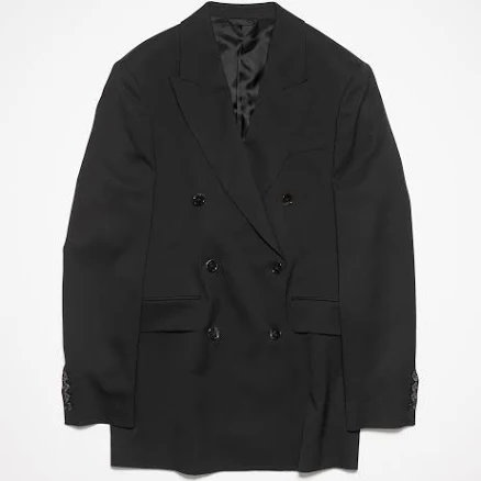 relaxed fit suit jacket - black