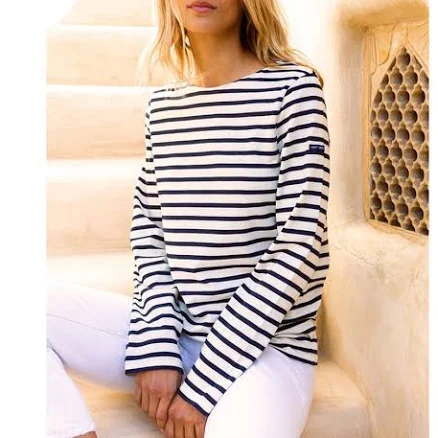 Saint James MINQUIERS MODERN - Breton Striped Shirt in Ecru/navy at Nordstrom, Size X-Large Eu