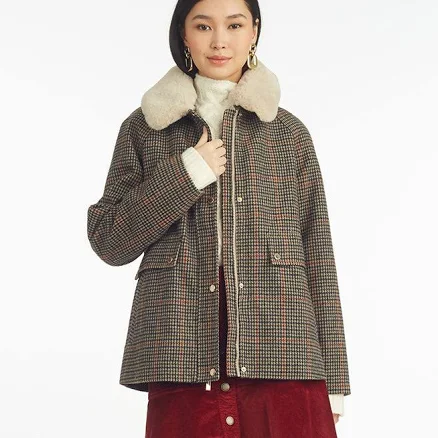 Draper James Women's Mini Check Cropped Barn Jacket