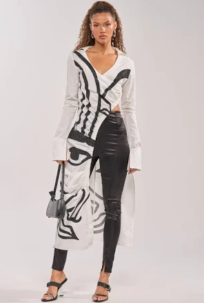 AKIRA Get My Close Up Embellished Button Down Shirt