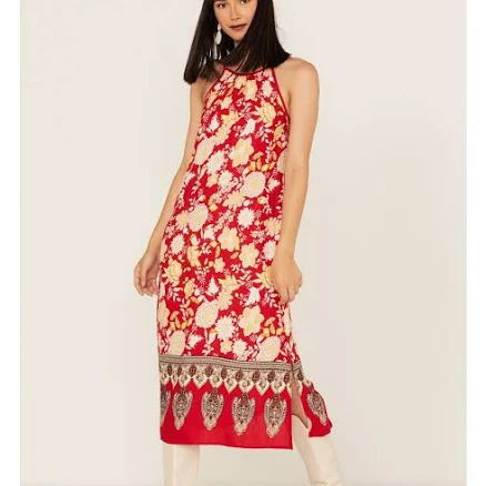 Power of Peace Floral Halter Midi Dress