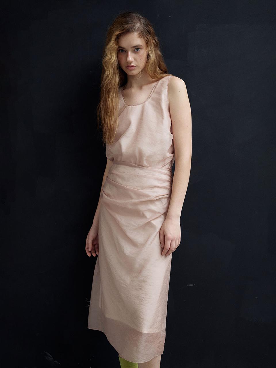 Layered Sleeveless Blouse [Pink]