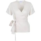Tied Grace Wrap Linen Blouse