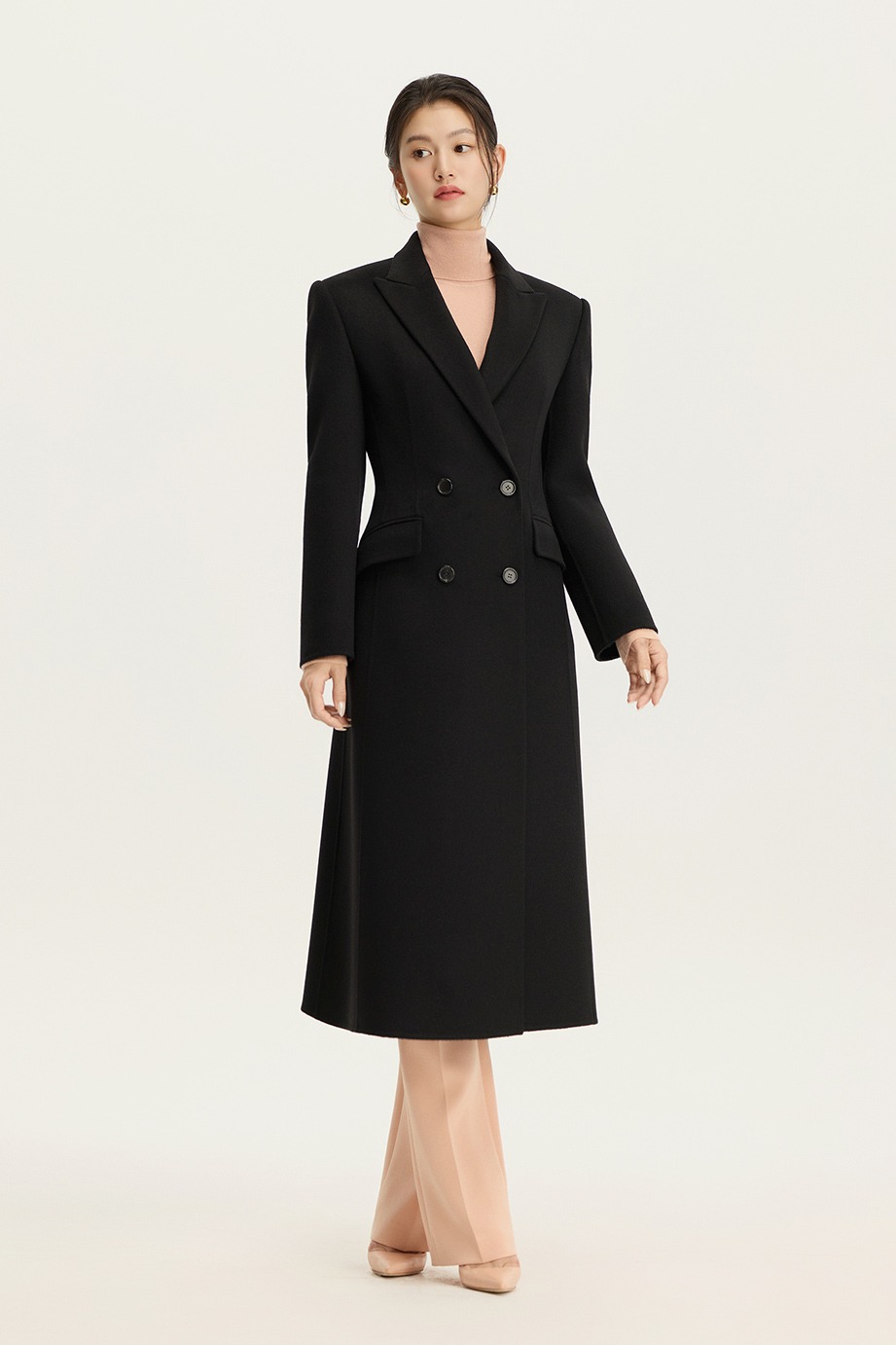 Cashmere Wool Double Tailored Coat