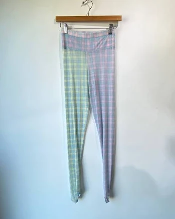 Chopova Lowena Plaid Mesh Stirrup Leggings