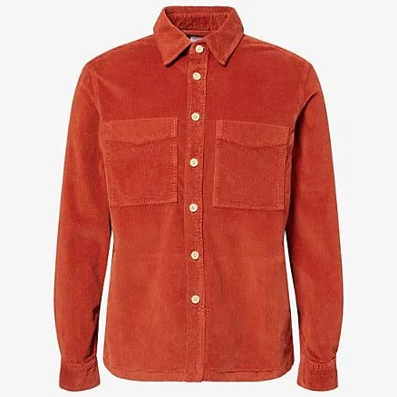 Paul Smith Mens Logo-Patch Corduroy Shirt Jacket