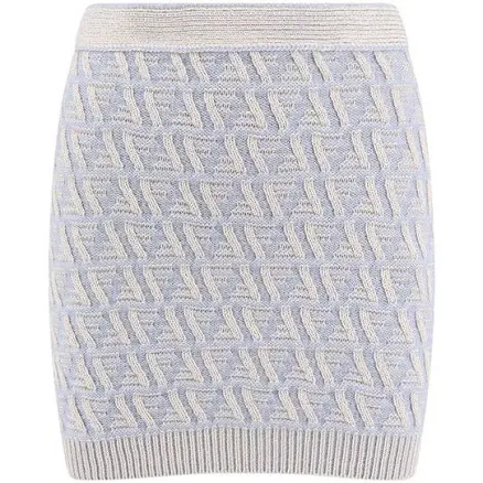 Fendi FF Logo Intarsia Knit Mini Skirt - IT40