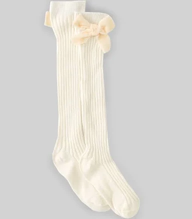 Edgehill Collection Little Girl Velvet Bow Knee High Socks