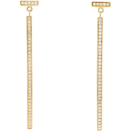 Tiffany & T Diamond Bar Earrings in 18k Gold