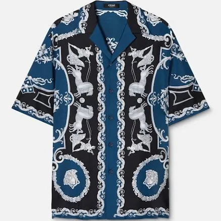 Versace Printed Silk Twill Regular Shirt