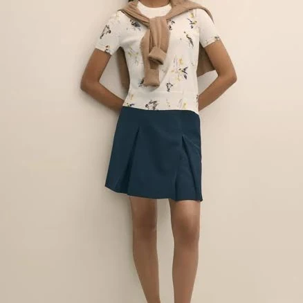 Brooks Brothers Women's Wool Blend Pleated Hopsack A-Line Skirt