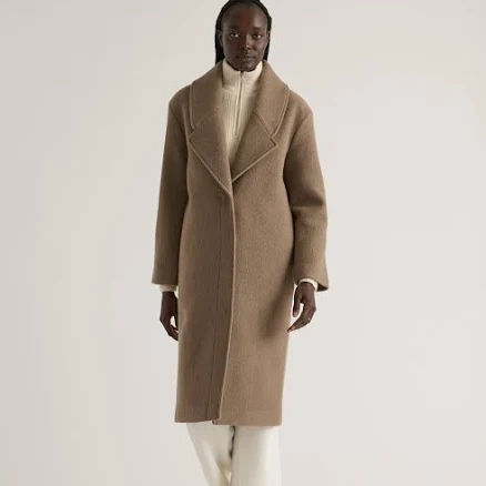 Quince Women's Merino Wool Shawl Collar Long Coat