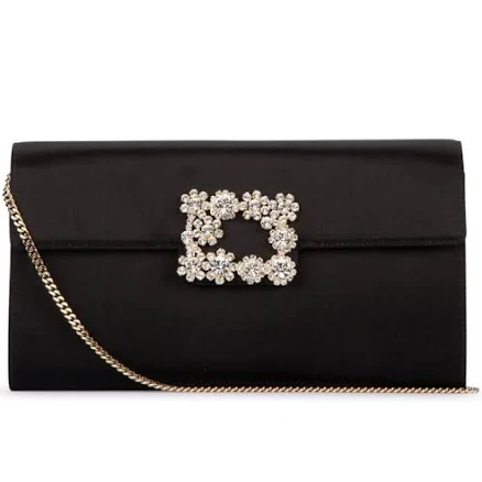 Roger Vivier Flower Strass Buckle Clutch