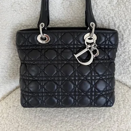 DIOR Women's Medium Lady Crinkled Cannage Calfskin Bag