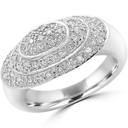 18k White Gold 0.52 (ctw) Pave Cocktail Fashion Ring