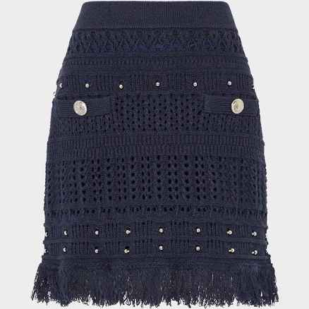 Milly Women's Beaded Fringe Mini Skirt