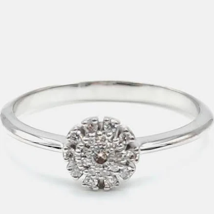Damiani 18k White Gold Diamond Margherita Ring EU 53