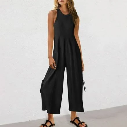 Women's Casual Loose Fit Sleeveless Breathable Romper Jumpsuit