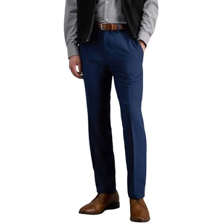 Haggar Men's Modern-Fit Stretch Micro- Check Dress Pants
