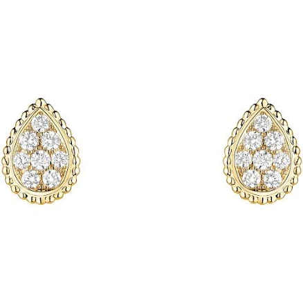 18ct Yellow-Gold Diamond Serpent Stud Earrings