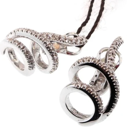 DAMIANI 18K WHITE GOLD EDEN EARRINGS WITH DIAMONDS