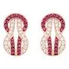 Fred Chance Infinie earrings medium model in 18k rose gold, diamonds and rubies