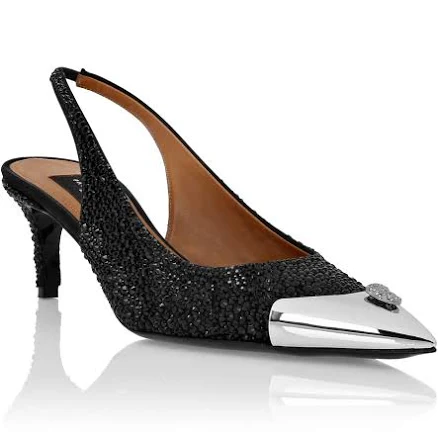 PHILIPP PLEIN Satin Slingback Mix Strass