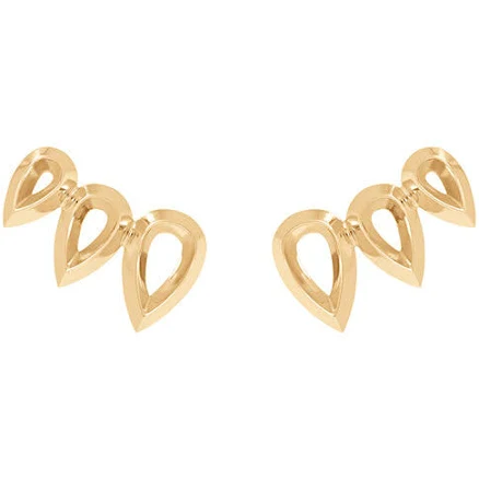 18K Yellow Gold Drop Comet Earring