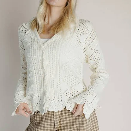 Abigail Knit Crochet Cardigan
