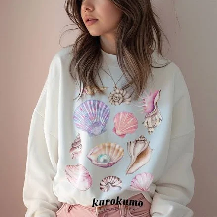 Soft Girl Sea Shell Crewneck Sweatshirt