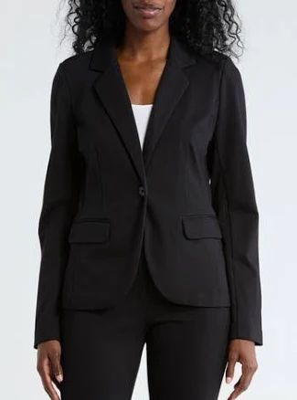 NORDSTROM RACK Essential Ponte Blazer in Black at Nordstrom Rack, Size X-Large