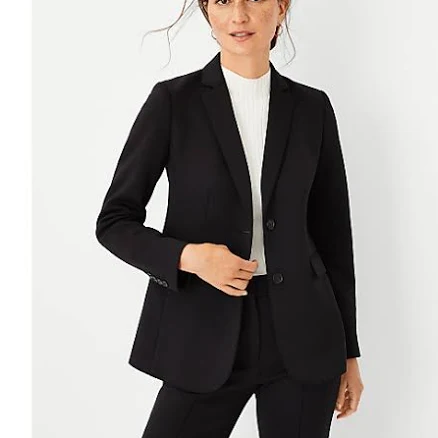 Ann Taylor Women's Two Button Double Knit Blazer