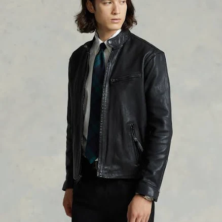 Polo Ralph Lauren Men's Cafe Racer Leather Jacket