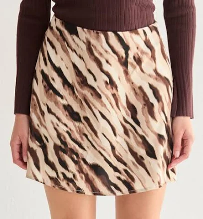 CRESCENT Women's Abstract Animal Print Mini Skirt