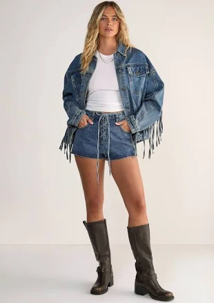 Nasty Gal Women's Lace Up Denim Shorts