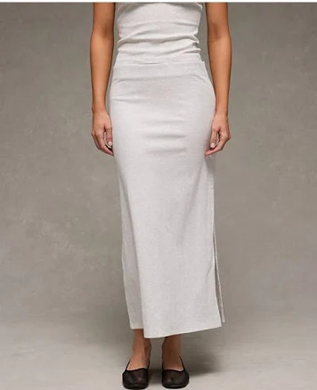 AE Women's High-Waisted Ribbed Knit Maxi Skirt