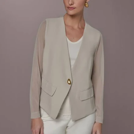 Donna Karan Women's Chiffon Sheer Jacket